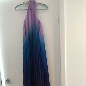 Floor length open back dress